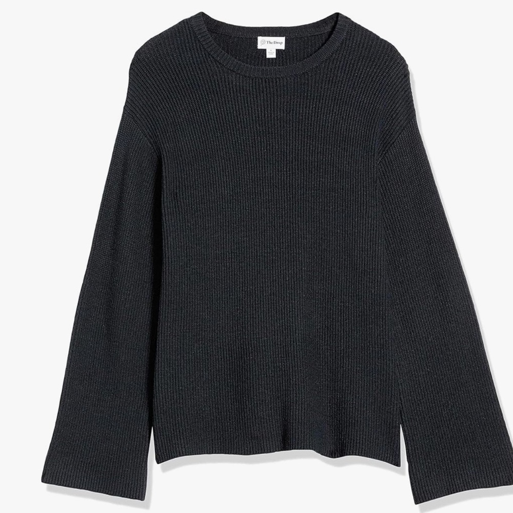 The Drop Black Crewneck Sweater with Relaxed Fit-NWTO XL